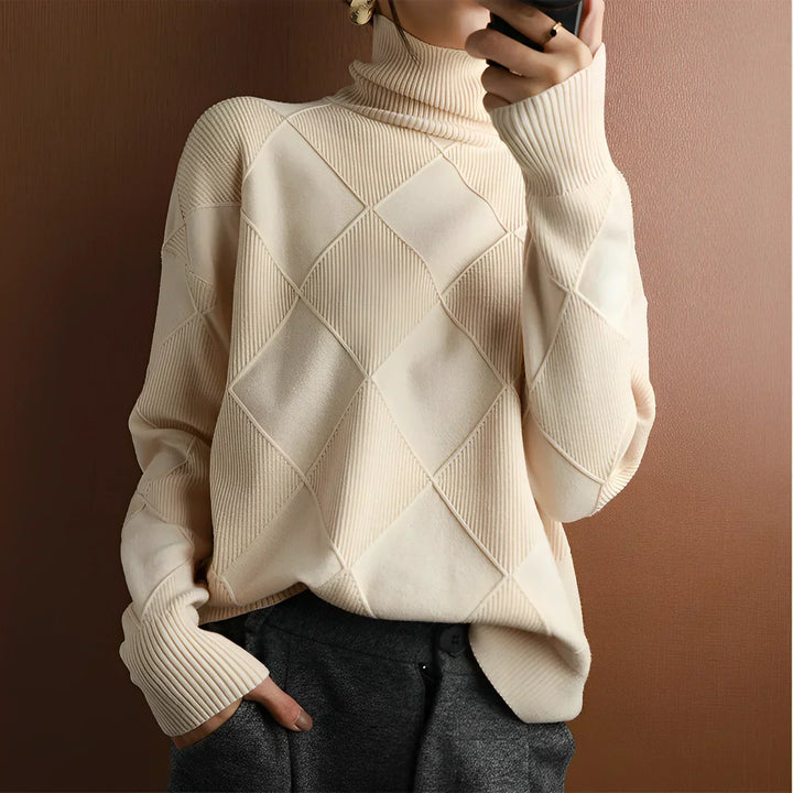 Niobe - Strukturalny sweter z golfem
