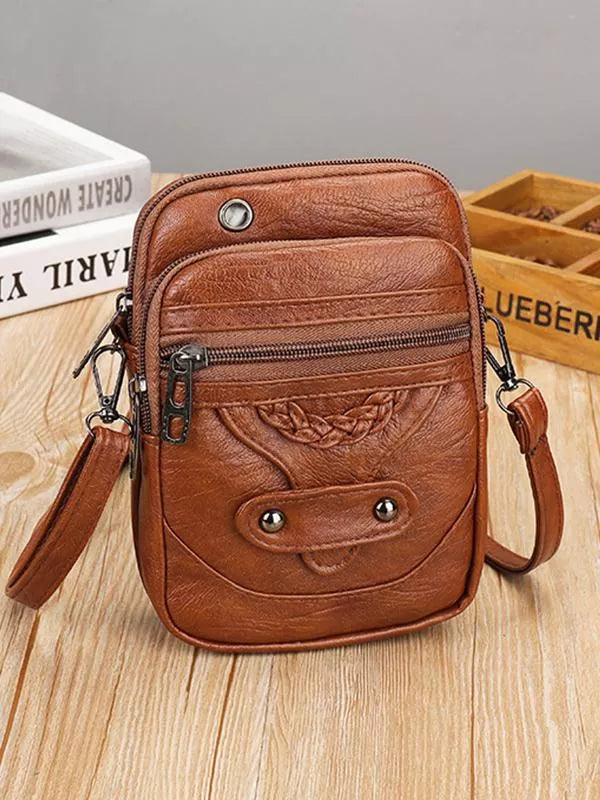 Vellana | Torebka na ramię wykonana z vintage wegańskiej skóry