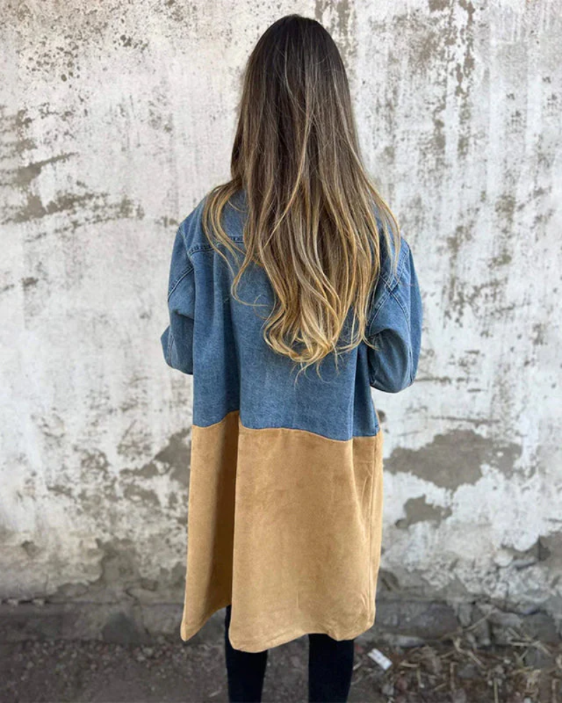 Elena | Płaszcz dżinsowy i z zamszu – Stylowy i wszechstronny