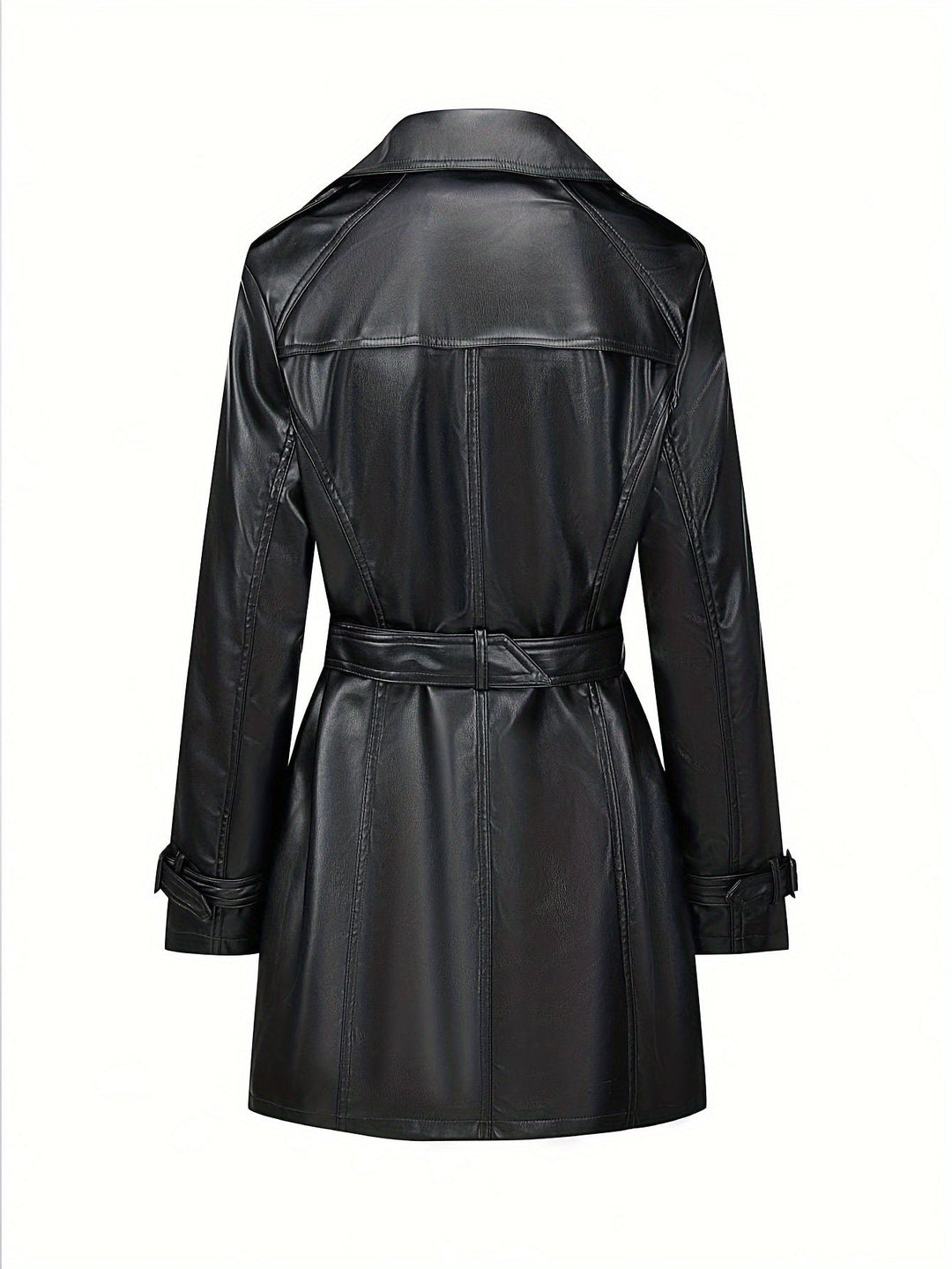 Faye – Elegancki damski wegański płaszcz trench z paskiem